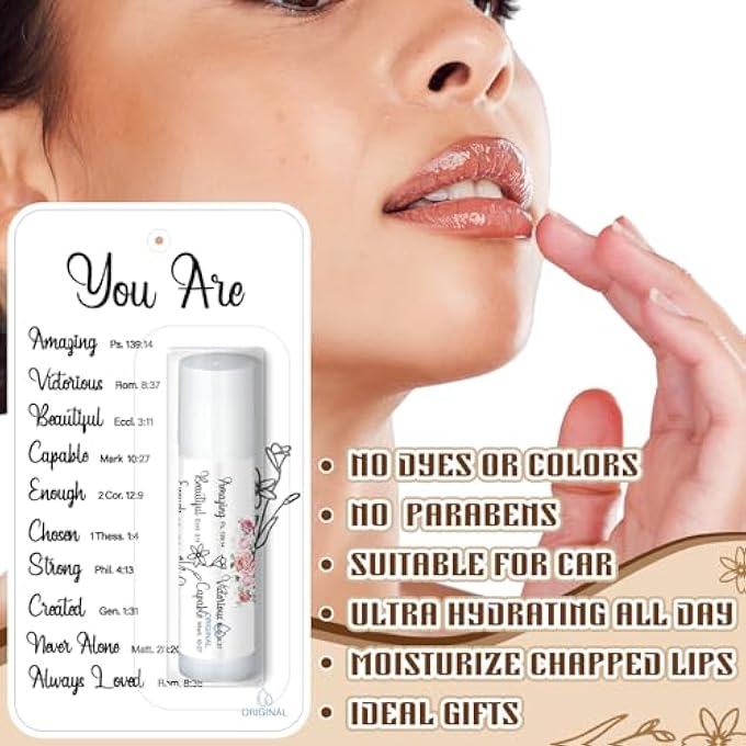 Sacubee 25 PACK CHRISTIAN RELIGIOUS GIFTS BULK LIP BALMS FOR WOMEN MEN CHRISTIAN RELIGIOUS CHURCH PARTY FAVORS BULK BIBLE VERSE LIP BALM WITH SCRIPTURE INSPIRATIONAL GIFTS FOR COWORKERS STAFF - Image 2